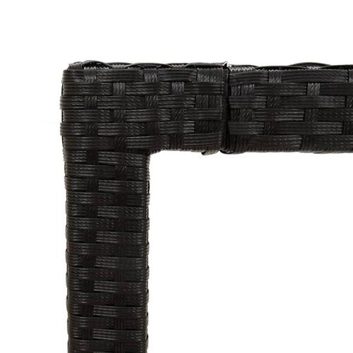 Udendørs spisebordssæt 9 dele med hynder polyrattan sort