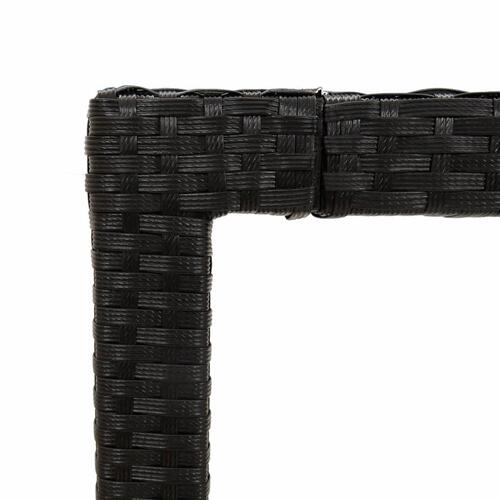Udendørs spisebordssæt 9 dele med hynder polyrattan sort