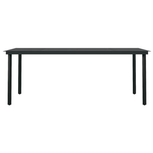 Spisebordssæt til haven 9 dele med hynder polyrattan og glas