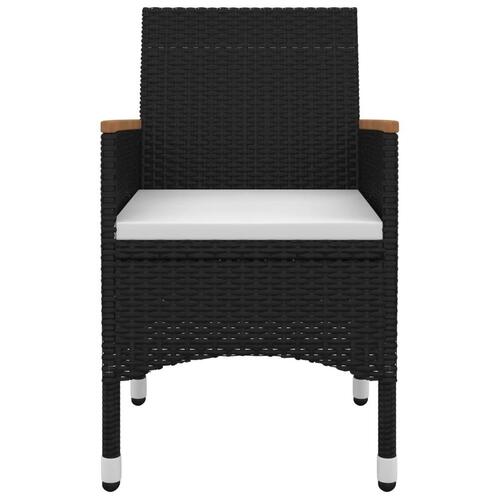 Spisebordssæt til haven 5 dele med hynder polyrattan og glas