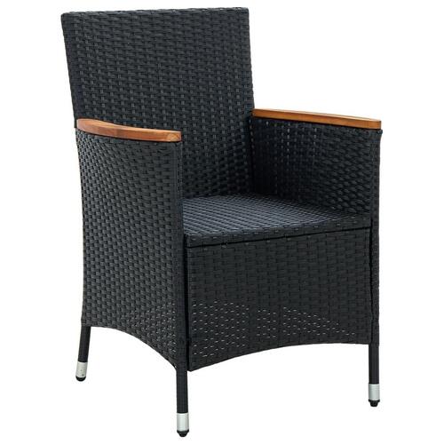 Havestole 4 stk. polyrattan sort