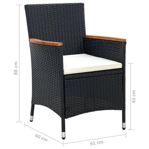 Havestole 4 stk. polyrattan sort