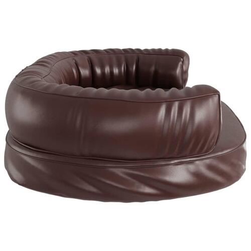 Ergonomisk hundeseng 75x53 cm skum og kunstlæder brun