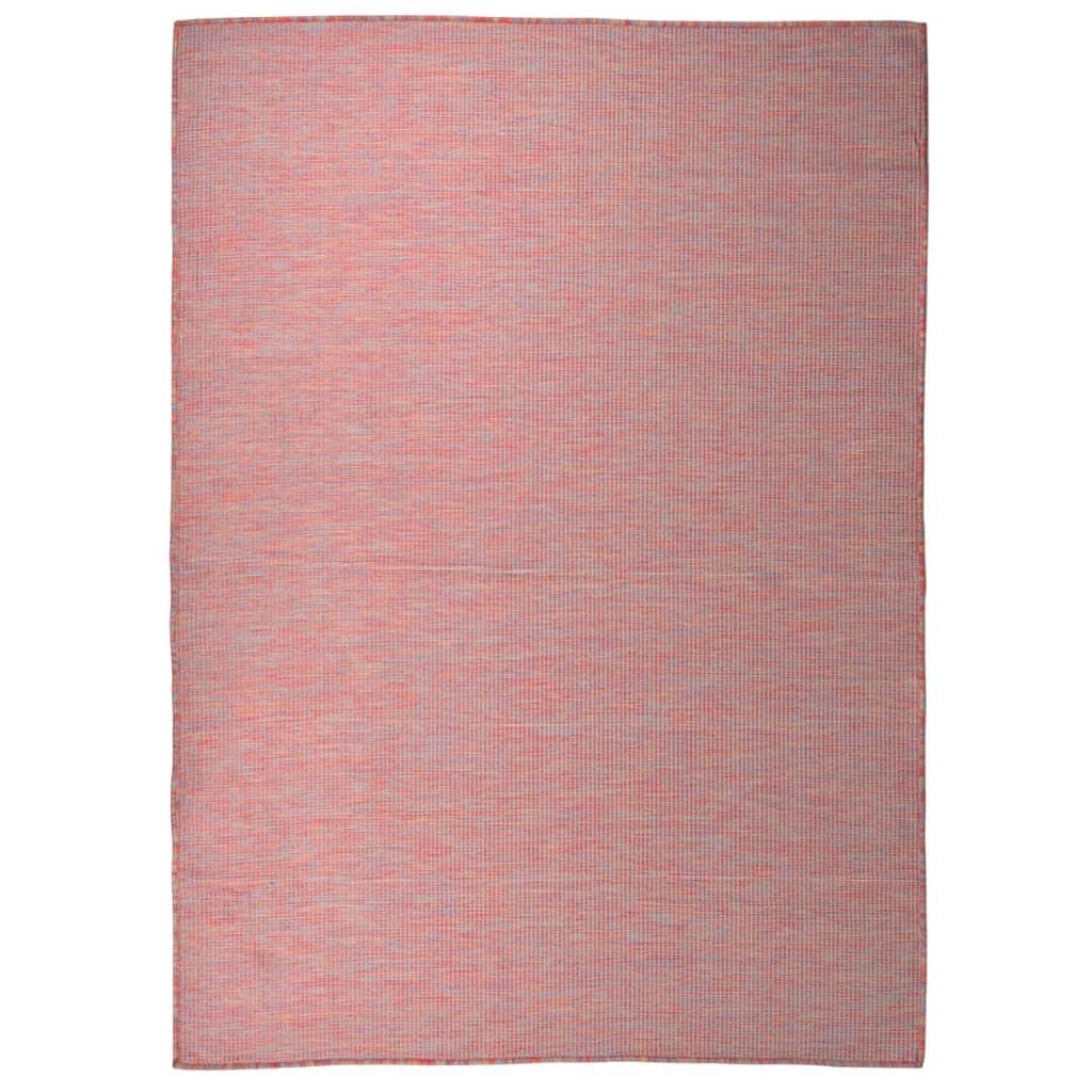 Fladvævet udendørstæppe 200x280 cm rød