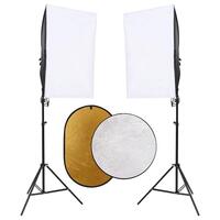 Fotostudiesæt med lampesæt og reflektor