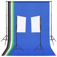 Fotostudiesæt med lampesæt og baggrund