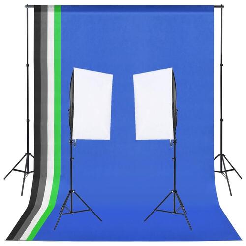 Fotostudiesæt med lampesæt og baggrund