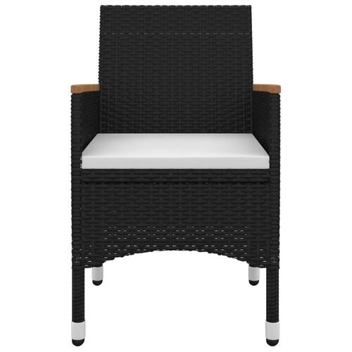 Spisebordssæt til haven 7 dele med hynder polyrattan og glas