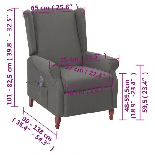 Massagestol stof lysegrå