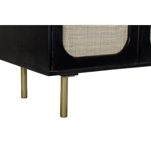 Skænk Sort Natur Rattan Mangotræ (150 x 40 x 78 cm)