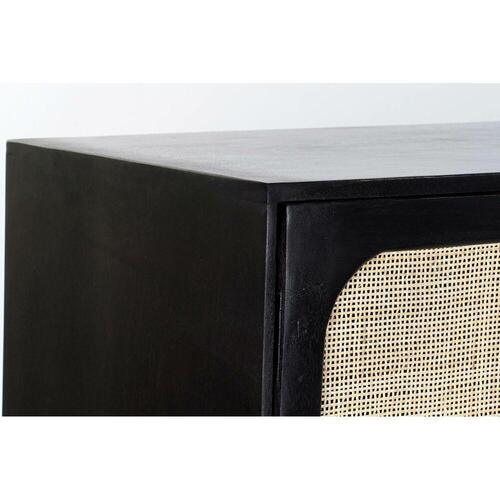 Skænk Sort Natur Rattan Mangotræ (150 x 40 x 78 cm)