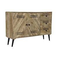 Skænk Sort Metal Mangotræ (140 x 40 x 93 cm)
