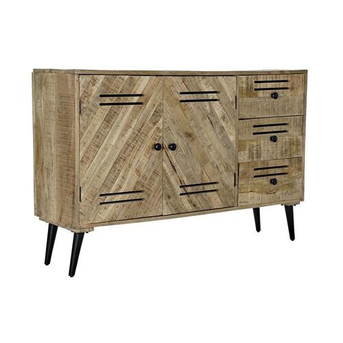 Skænk Sort Metal Mangotræ (140 x 40 x 93 cm)