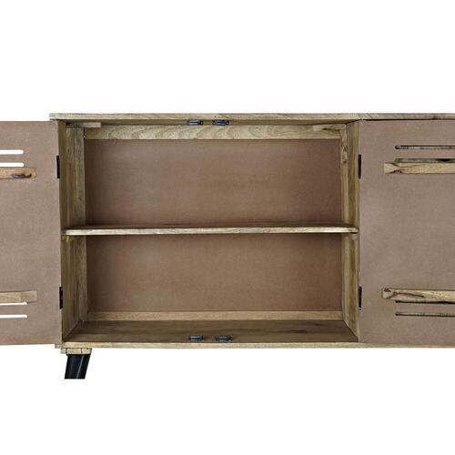 Skænk Sort Metal Mangotræ (140 x 40 x 93 cm)