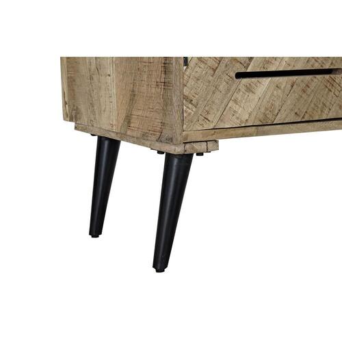 Skænk Sort Metal Mangotræ (140 x 40 x 93 cm)