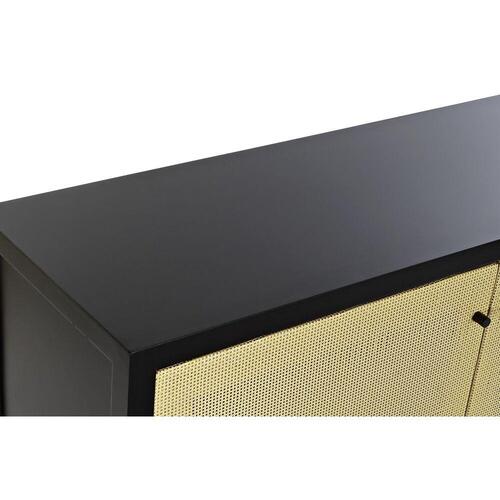 Skænk Sort Gran Natur Rattan (120 x 38 x 76 cm)