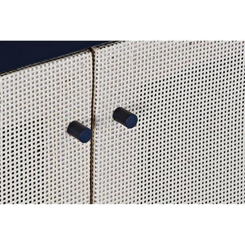 Skænk Sort Gran Natur Rattan (120 x 38 x 76 cm)