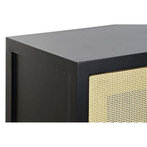 Skænk Sort Gran Natur Rattan (120 x 38 x 76 cm)