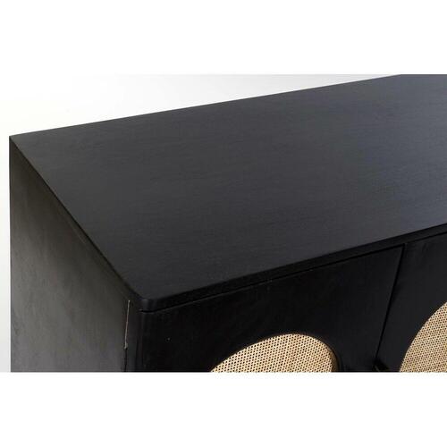 Skænk Sort Natur Rattan Mangotræ (150 x 40 x 65 cm)