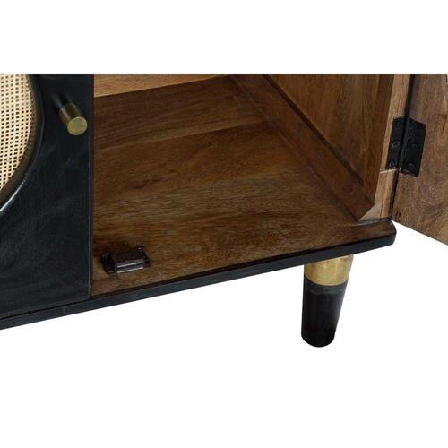 Skænk Sort Natur Rattan Mangotræ (150 x 40 x 65 cm)