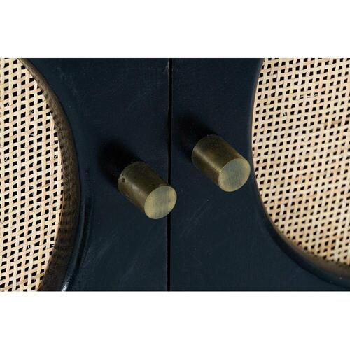 Skænk Sort Natur Rattan Mangotræ (150 x 40 x 65 cm)