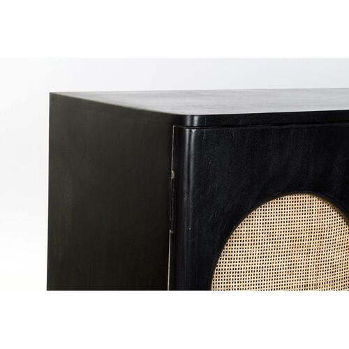 Skænk Sort Natur Rattan Mangotræ (150 x 40 x 65 cm)