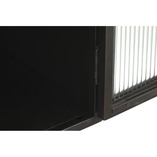 Skænk Natur Sort Gylden Metal Mangotræ (145 x 40 x 85 cm)