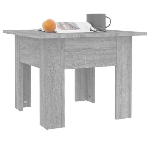 Sofabord 55x55x42 cm konstrueret træ grå sonoma-eg