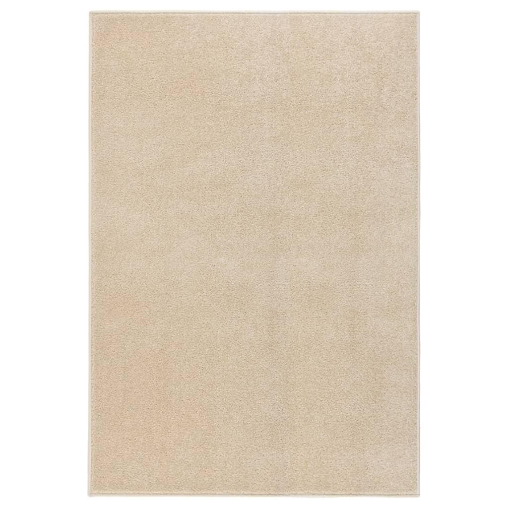 Gulvtæppe 160x230 cm kort luv beige