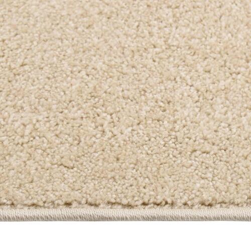 Gulvtæppe 160x230 cm kort luv beige