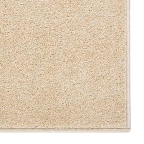 Gulvtæppe 160x230 cm kort luv beige