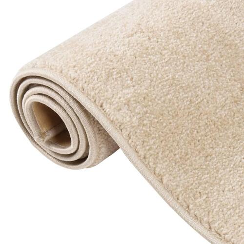 Gulvtæppe 160x230 cm kort luv beige