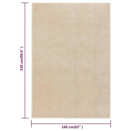 Gulvtæppe 160x230 cm kort luv beige
