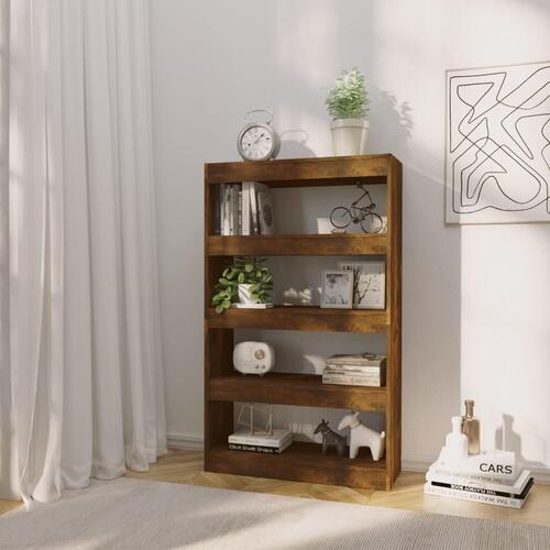 Bogreol/rumdeler 80x30x135 cm konstrueret træ røget egetræ