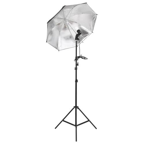 Belysningssæt til fotostudio med stativer og paraplyer
