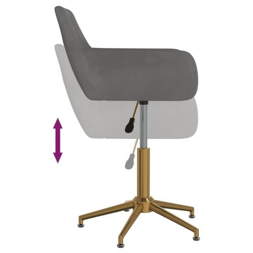 Drejelig kontorstol fløjl mørkegrå