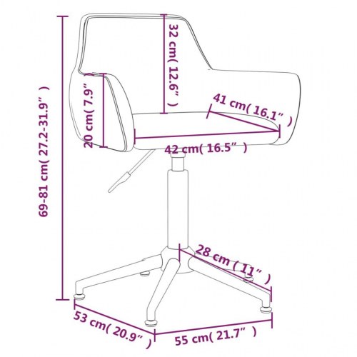 Drejelig kontorstol fløjl mørkegrå