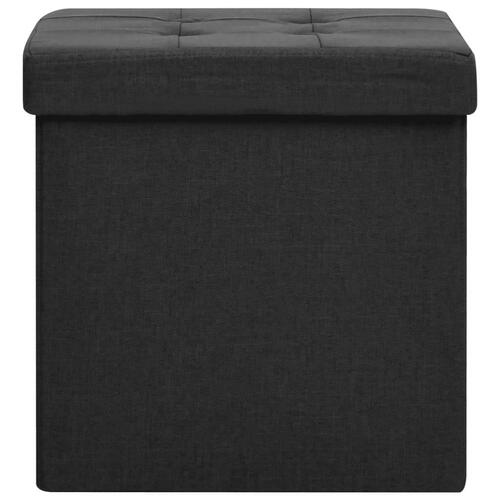 Foldbar puf kunstlærred sort