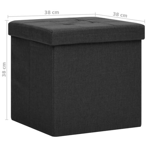 Foldbar puf kunstlærred sort