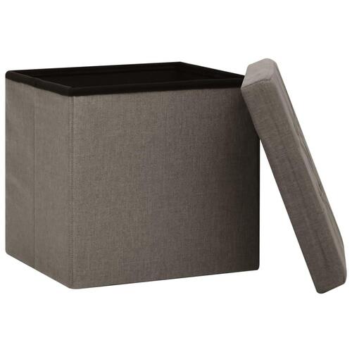 Foldbar puf kunstlærred gråbrun