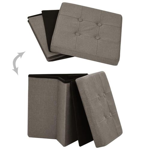 Foldbar puf kunstlærred gråbrun