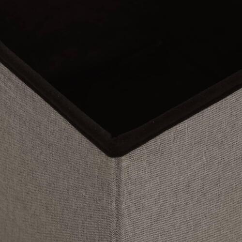 Foldbar puf kunstlærred gråbrun