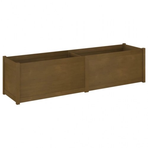 Plantekasse 200x50x50 cm massivt fyrretræ gyldenbrun