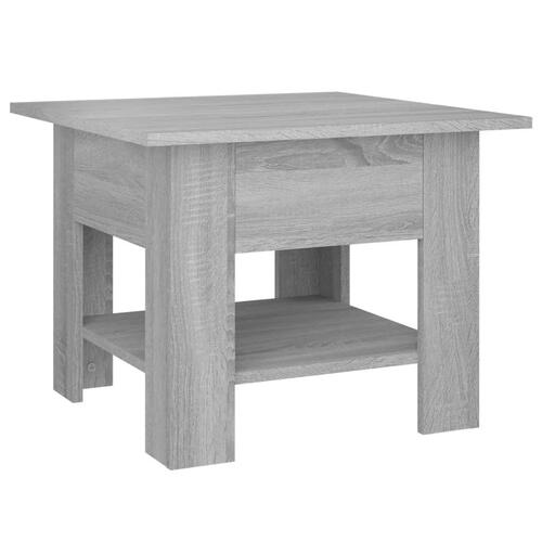 Sofabord 55x55x42 cm konstrueret træ grå sonoma-eg