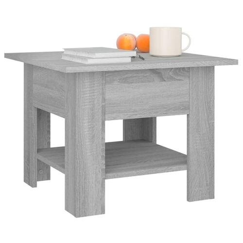 Sofabord 55x55x42 cm konstrueret træ grå sonoma-eg