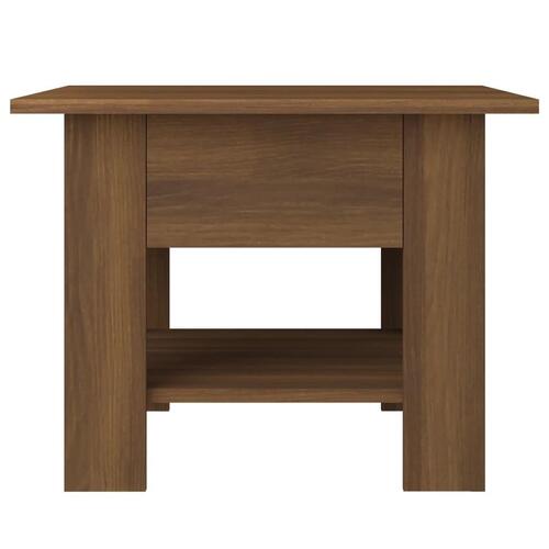 Sofabord 55x55x42 cm konstrueret træ brun egetræ