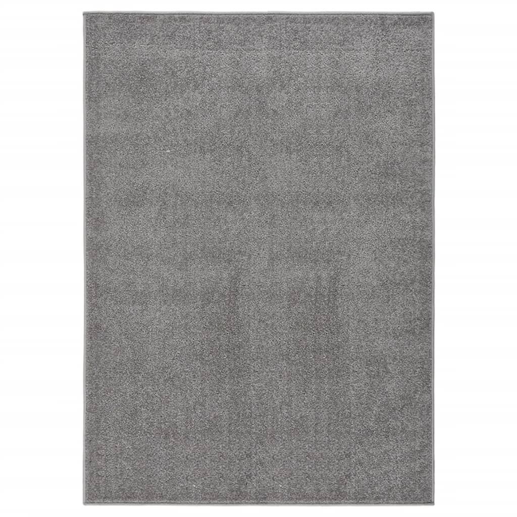 Gulvtæppe 240x340 cm kort luv grå
