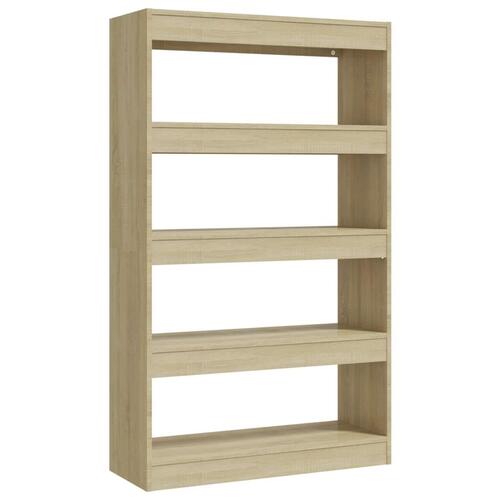 Bogreol/rumdeler 80x30x135 cm konstrueret træ sonoma-eg