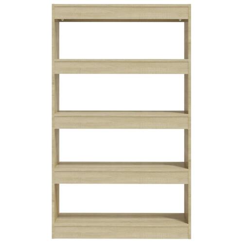 Bogreol/rumdeler 80x30x135 cm konstrueret træ sonoma-eg