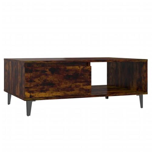 Sofabord 90x60x35 cm konstrueret træ røget egetræsfarve